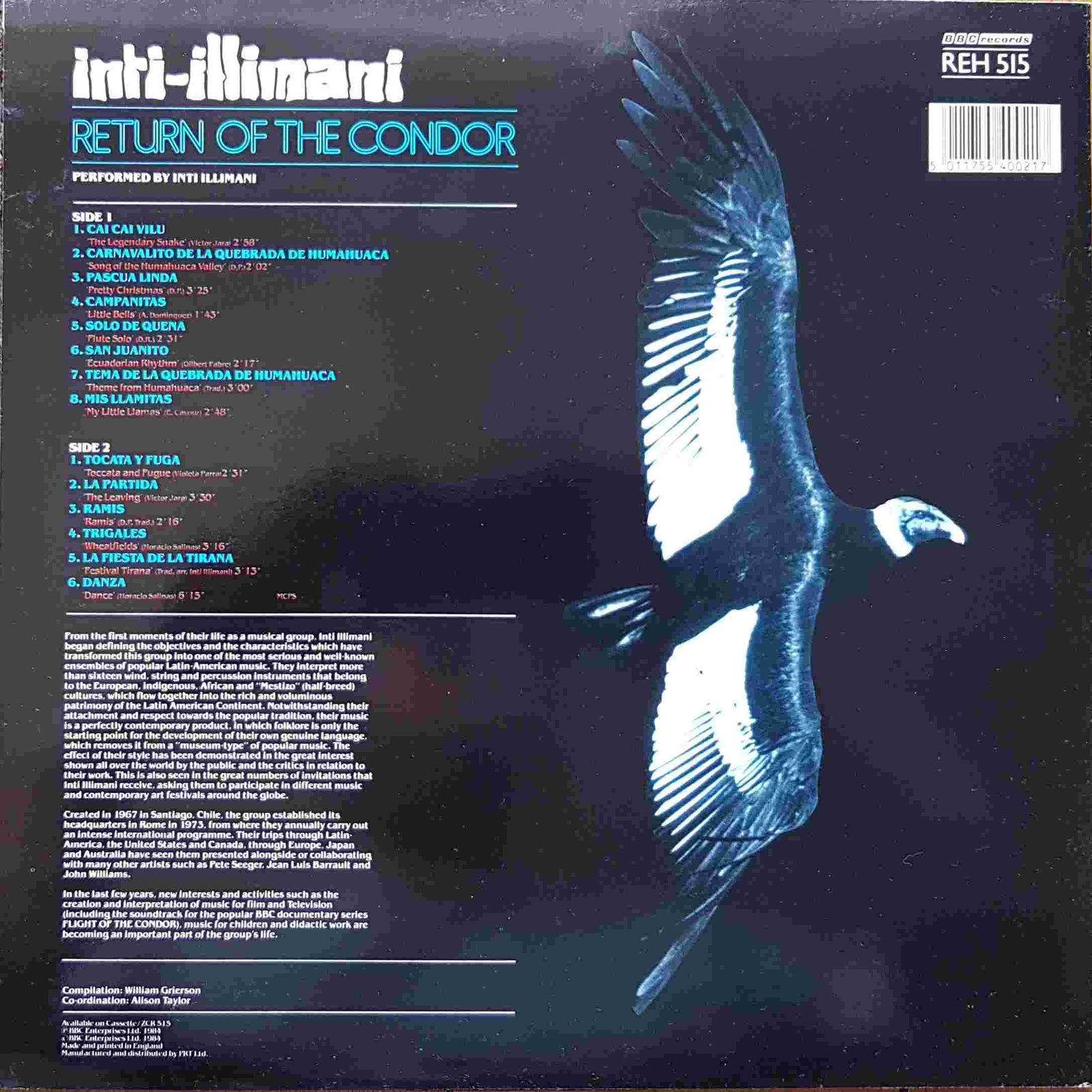 Picture of REH 515 Return of the condor by artist Inti Illimani from the BBC records and Tapes library